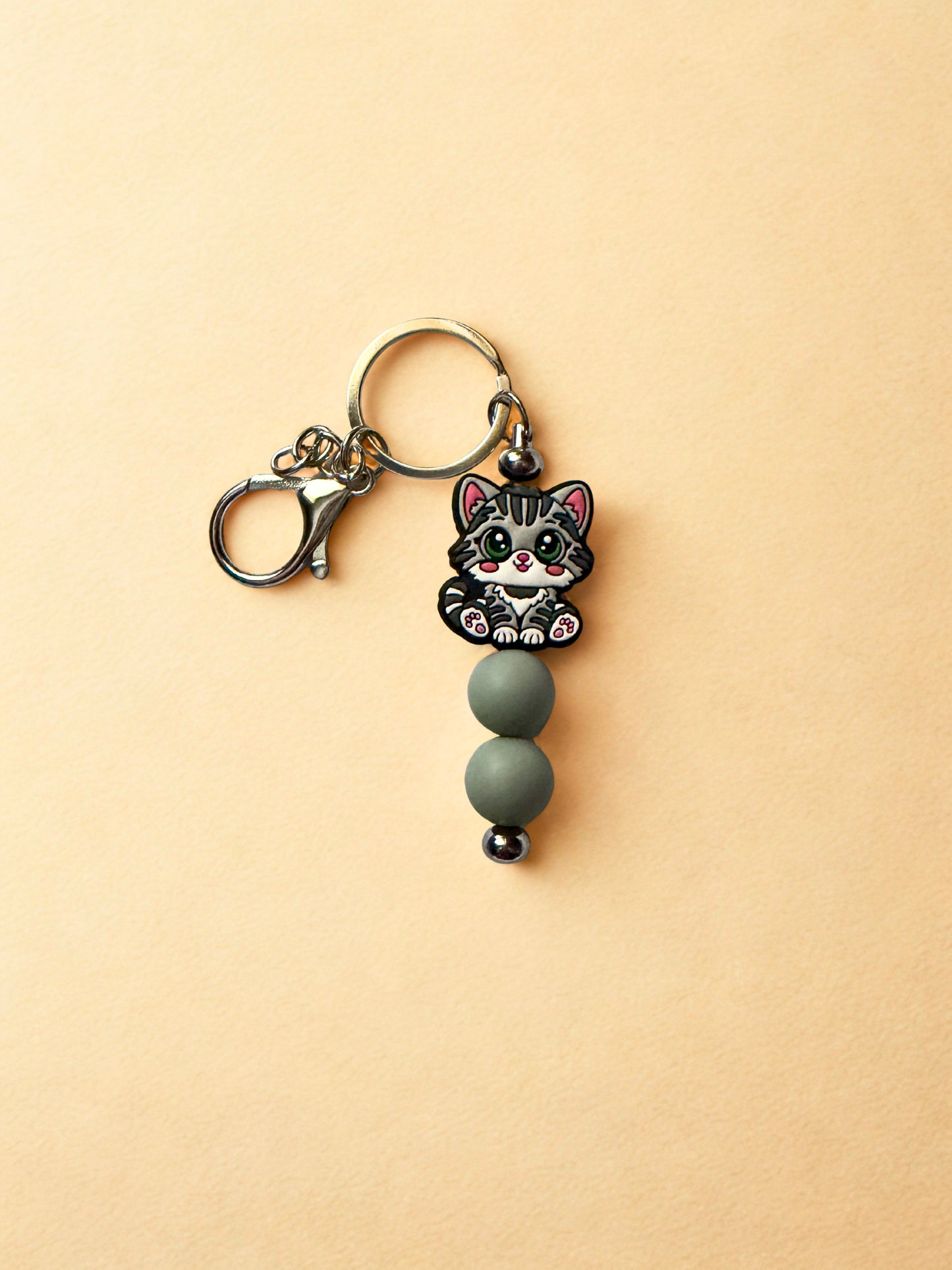 Tabby Cat Keychain