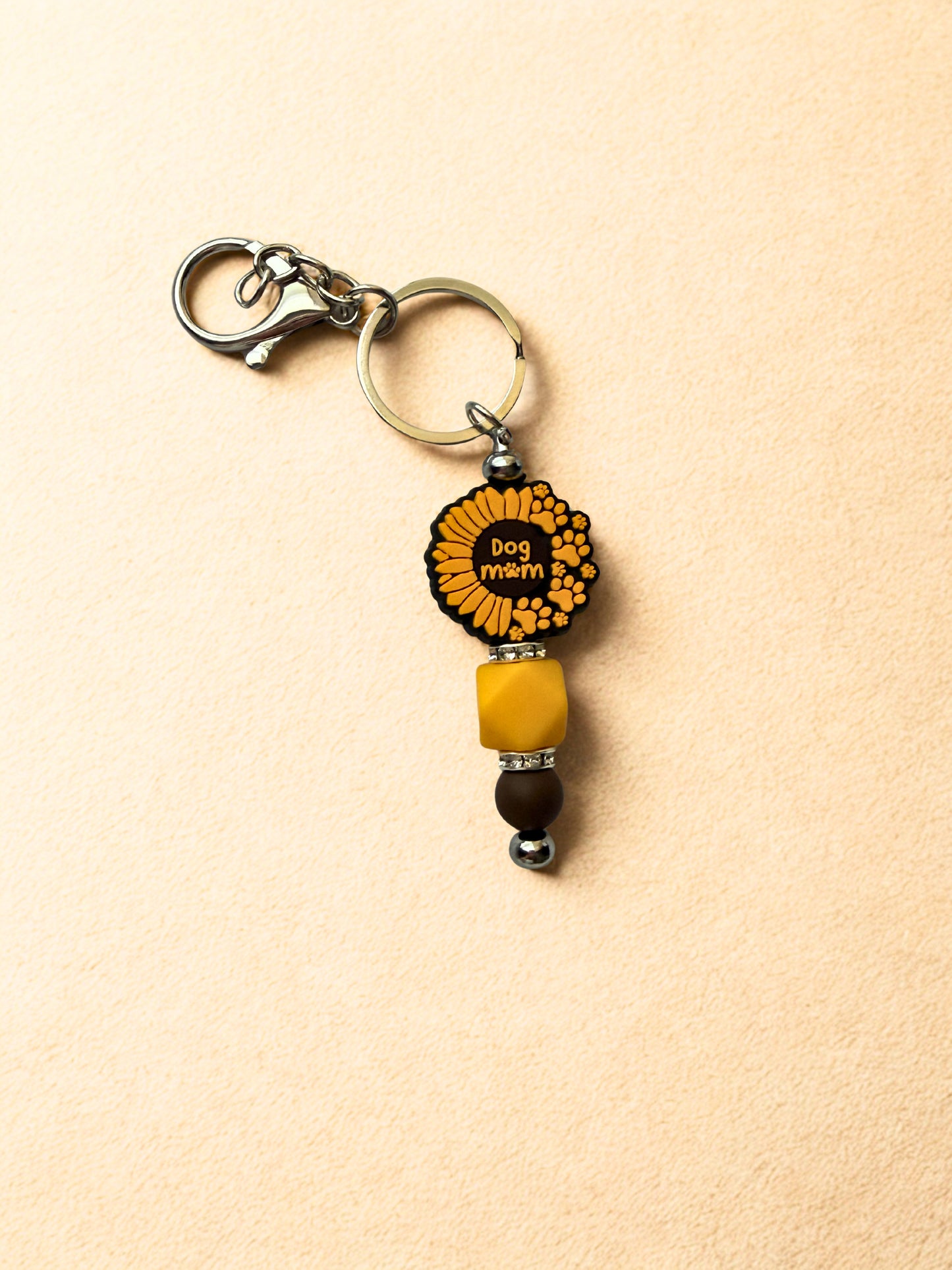 Sunflower “Dog Mom” Keychain