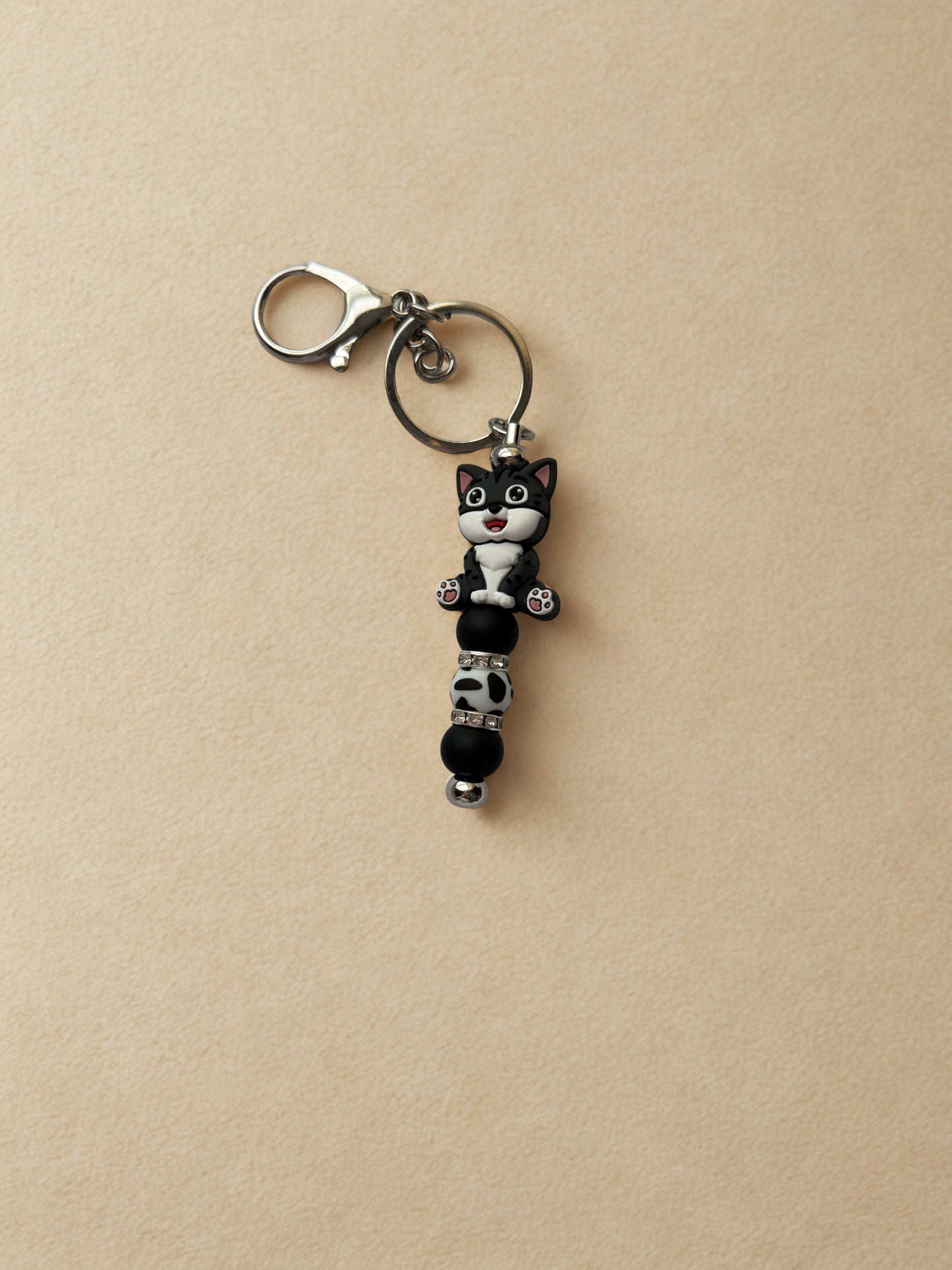 Tuxedo Cat Keychain