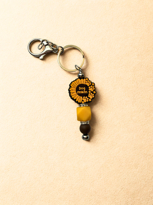 Sunflower “Dog Mom” Keychain